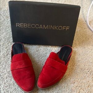 Rebecca Minkoff Red Suede Slip-On Shoes